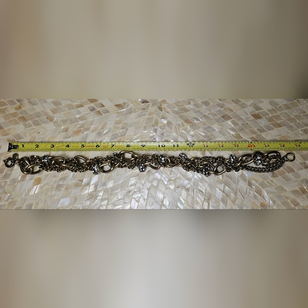 [J. CREW] Chunky Chain Link Crystal Bunches Heavy Statement Necklace - Picture 14 of 16